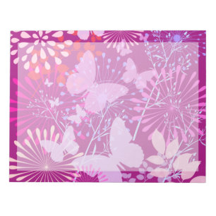 Bloc-note Jardin des papillons de printemps Vibrant violet r