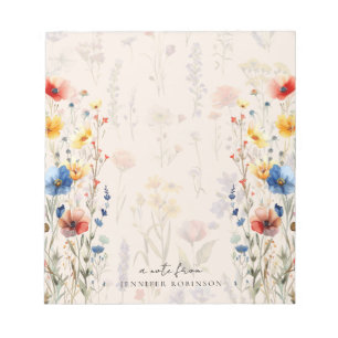 Bloc-note Jardin Floral Printemps Eté Fleurs Sauvages Champa