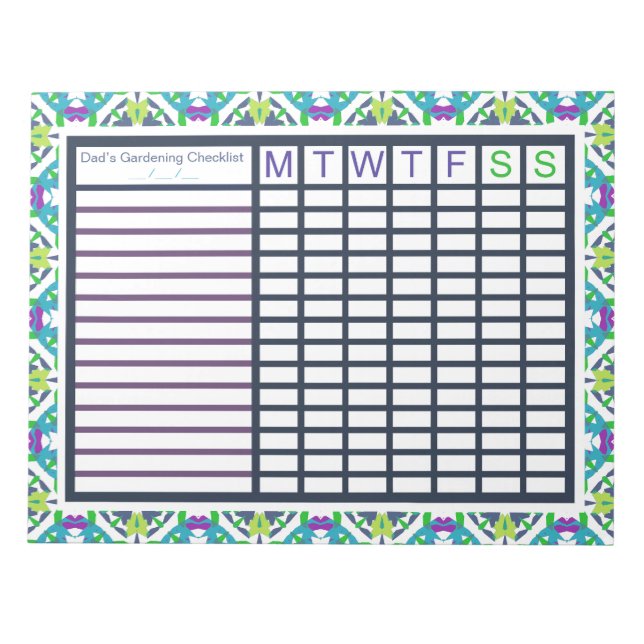 Bloc-note Jardin jardinage croissance hebdomadaire Tracker p (Devant)