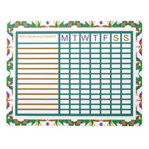Bloc-note Jardin jardinage croissance hebdomadaire Tracker p