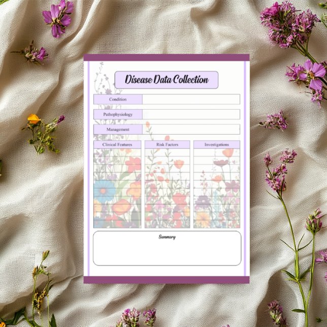 Bloc-note Jardin Pourpre en Fleur _ Collecte de données sur  (Créateur téléchargé)