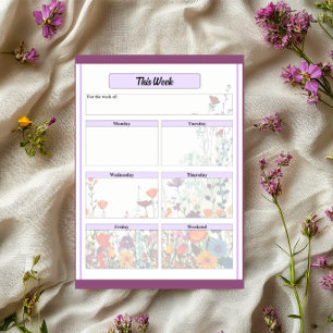 Bloc-note Jardin Violet en Fleur_ Cette Semaine