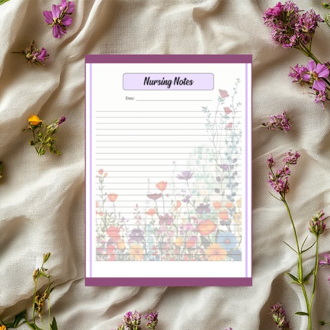 Bloc-note Jardin Violet en Fleur_ Notes de soins (Créateur téléchargé)