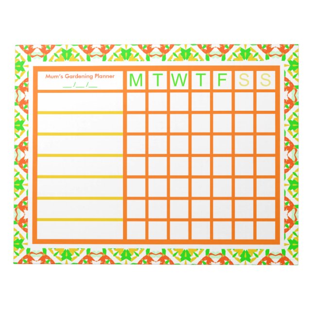 Bloc-note Jardinage Jardin Augmenter votre propre plan plani (Devant)