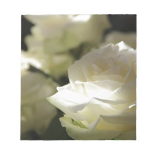 Bloc-note Jardins floraux de destin de fleurs de rose blanc
