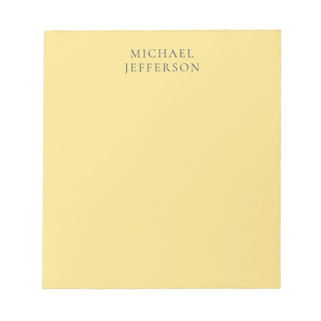 Bloc-note Jasmine & Slate Grey Minimalist Plain Modern Name (Devant)