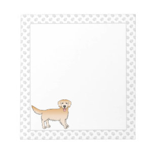 Bloc-note Jaune Golden Retriever mignon chien de dessin avec