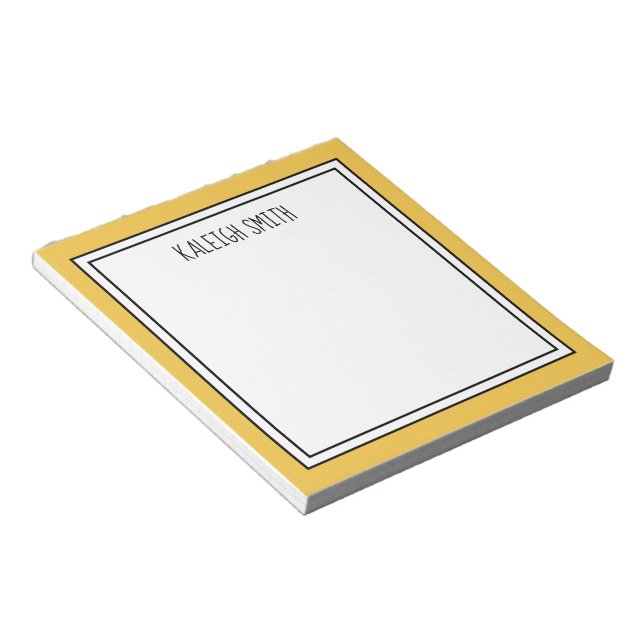 Bloc-note Jaune personnalisé Blanc Couleur modifiable (Incliné)
