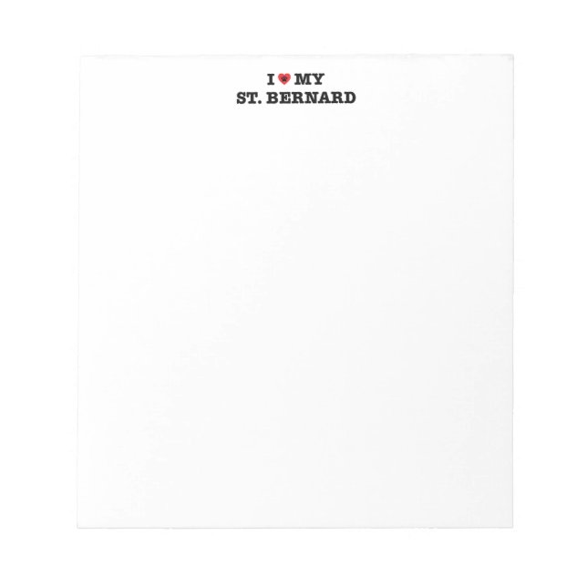 Bloc-note Je Coeur Mon St Bernard (Devant)
