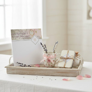 Bloc-note Je connaissais ton monogramme d'oiseau rose