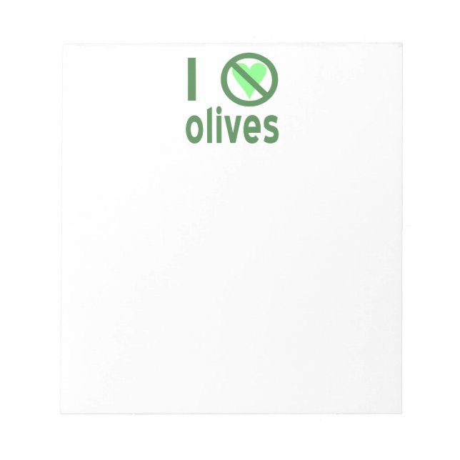 Bloc-note Je déteste les olives (vertes) (Devant)