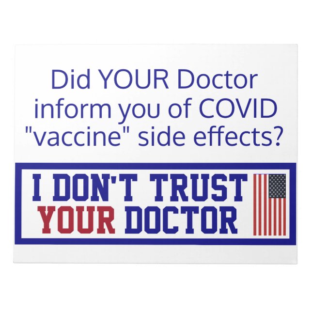 Bloc-note Je ne fais pas confiance à votre médecin (Devant)