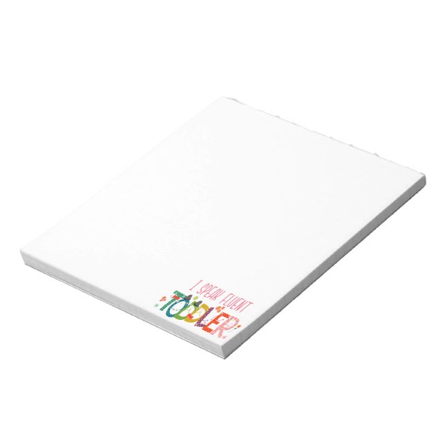 Bloc-note Je parle Fluent Toddler - Maman, Garderie Enseigna (Tourné)