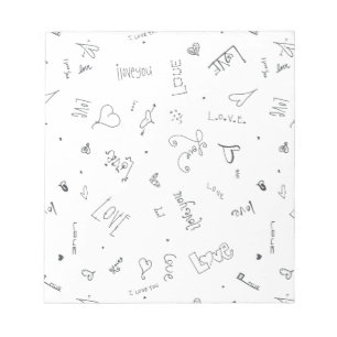 Bloc-note je t'aime dessins personnalisés