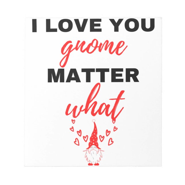 Bloc-note Je T'Aime Gnome Matter Ce Noir (Devant)