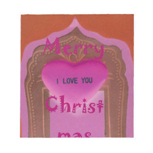 Bloc-note Je t'aime Joyeux Coeur de Noël