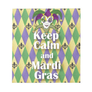 Bloc-note Jester Mask Keep Calm and Mardi Gras