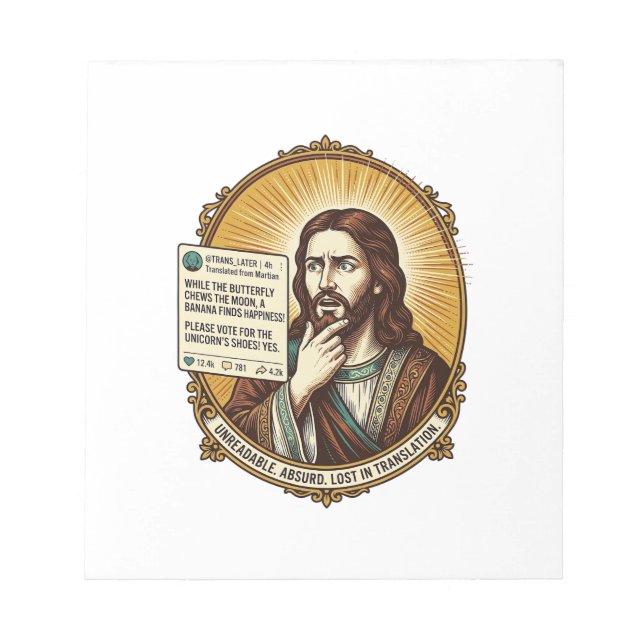 Bloc-note Jésus Confus Échec de la Traduction Automatique de (Devant)