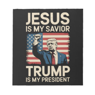 Bloc-note Jésus est mon sauveur Trump est mon président 47 É