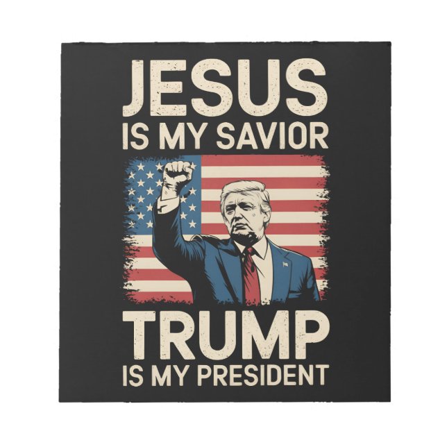 Bloc-note Jésus est mon sauveur Trump est mon président 47 É (Devant)