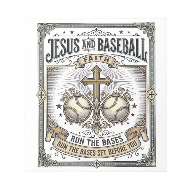Bloc-note Jésus et baseball Christianisme vintage  (Devant)