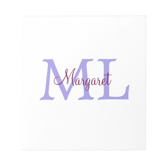 Bloc-note jeté simple minimal ajouter nom monogramme rose ro (Devant)