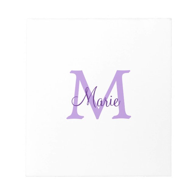 Bloc-note jeté simple minimal ajouter nom monogramme rose ro (Devant)
