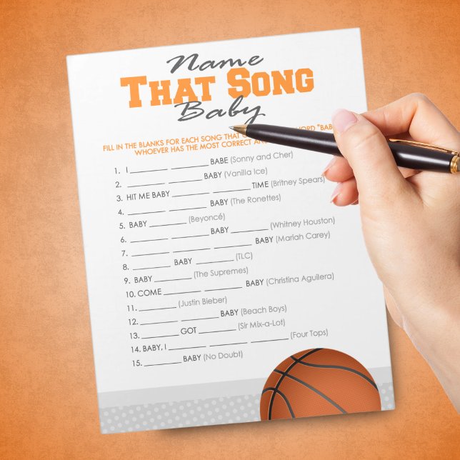 Bloc-note Jeu de baby shower Basketball - Nommez cette chans (Name That Song Basketball Baby Shower Game Pack of 40 Games. Easy to Tear Away and Write On!)