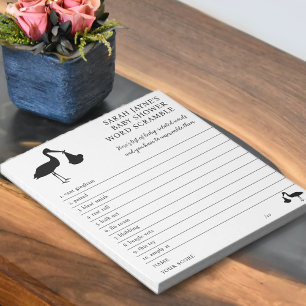 Bloc-note Jeu de baby shower do-it-yourself Saut de mot