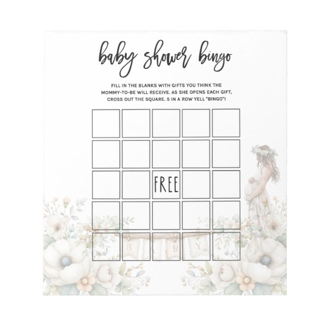 Bloc-note Jeu de Bingo Baby Shower (Devant)
