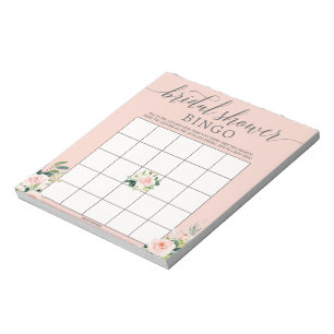 Bloc-note Jeu de bingo de Fête des mariées budgétaire