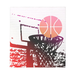 Bloc-note Jeu de car de filet de basket-ball de boule de