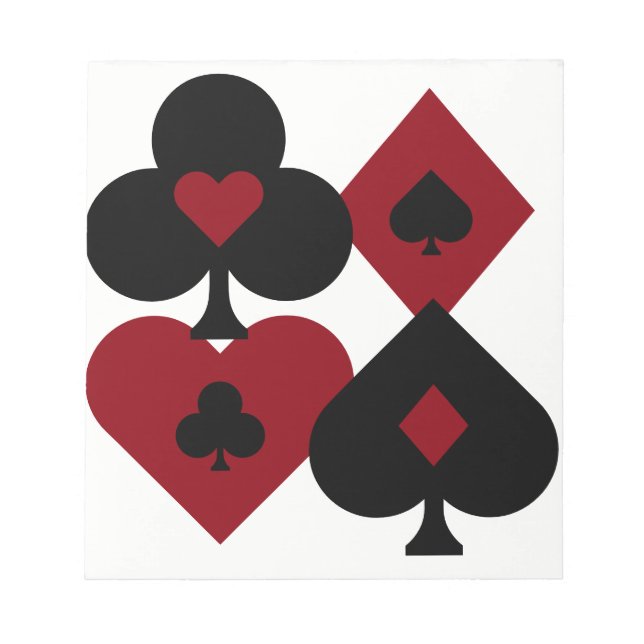 Bloc-note Jeu de cartes de poker Rouge & Noir Couleurs (Devant)
