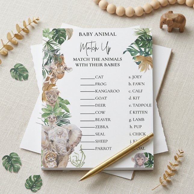 Bloc-note Jeu de correspondance des animaux de la jungle pou (Créateur téléchargé)