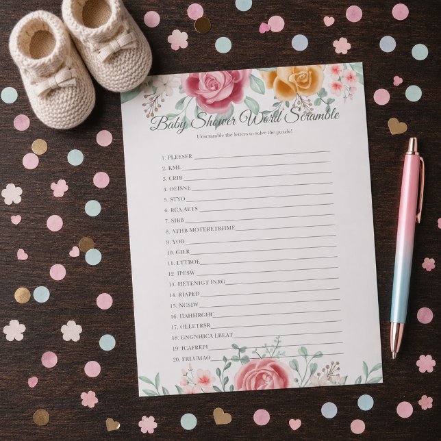 Bloc-note Jeu de désordre de mots Rose Dorée pour Baby Showe (Créateur téléchargé)