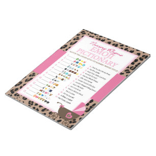Bloc-note Jeu de douche Leopard et rose Emoji Nursery Rhyme