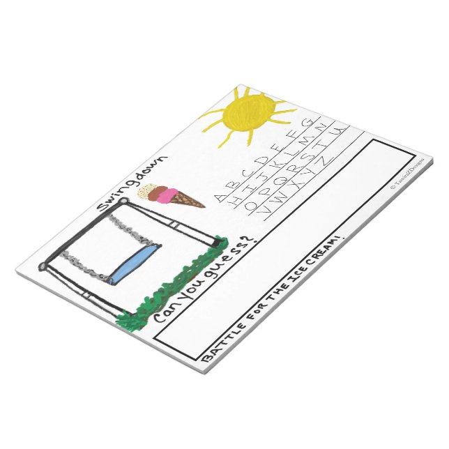 Bloc-note Jeu de mots amusant pour enfants Swingdown grand f (Incliné)