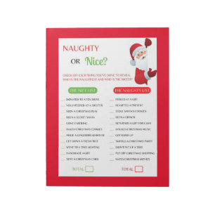 Bloc-note Jeu de Noël méchant ou gentil