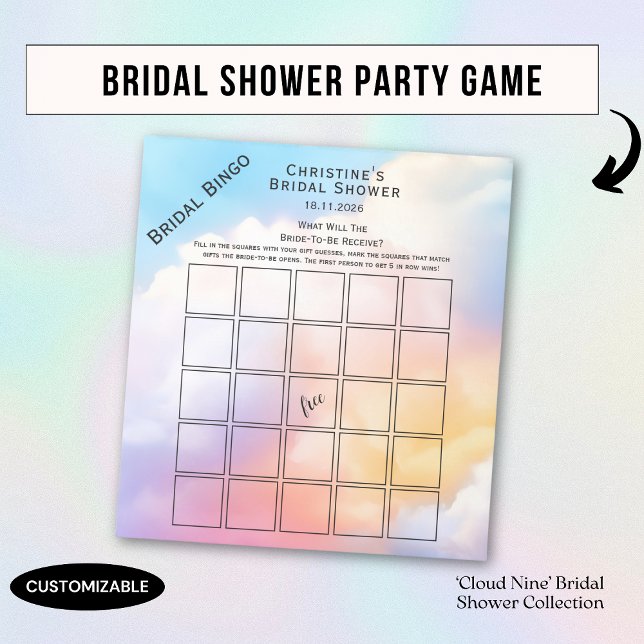Bloc-note Jeu de société de Bingo pour Baby Shower aquarelle (Créateur téléchargé)