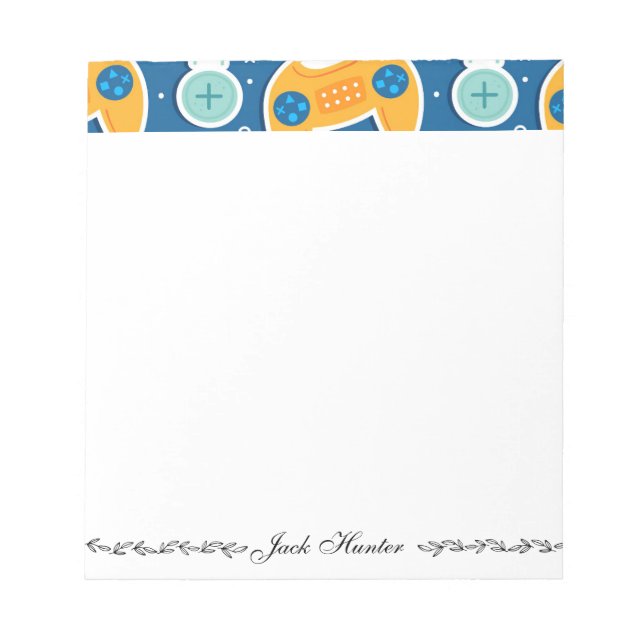 Bloc-note Jeu Vidéo Bleue Nom à thème Personnalisé (Devant)