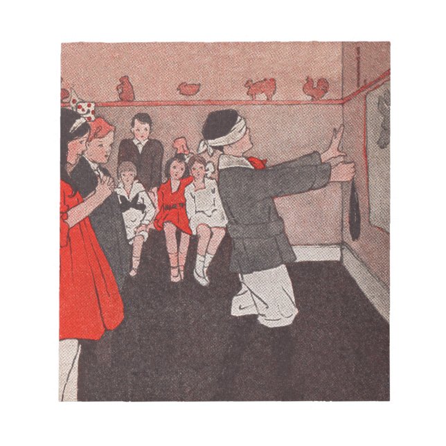 Bloc-note Jeux de fête vintage - Pique l'âne (Devant)