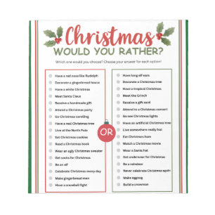 Bloc-note Jeux de Noël 'Would You Rather'