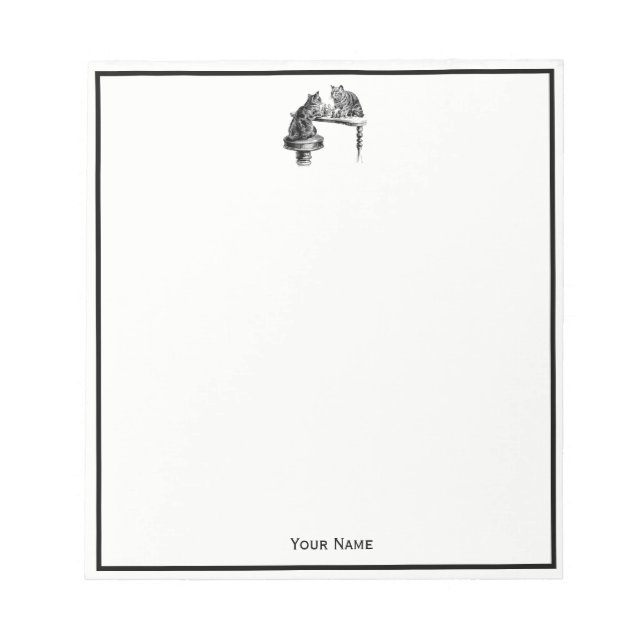 Bloc-note Jeux de société : Deux chats jouant à un match d'é (Devant)