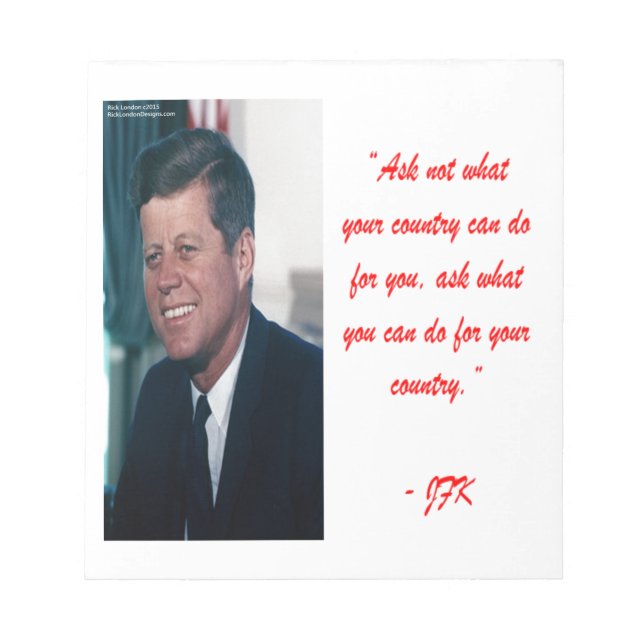 Bloc-note JFK & Citation de Ne Pas Demander (Devant)