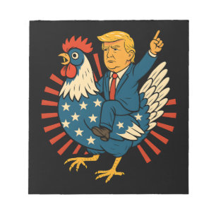 Bloc-note Jockey de poulet Trump Mème amusant