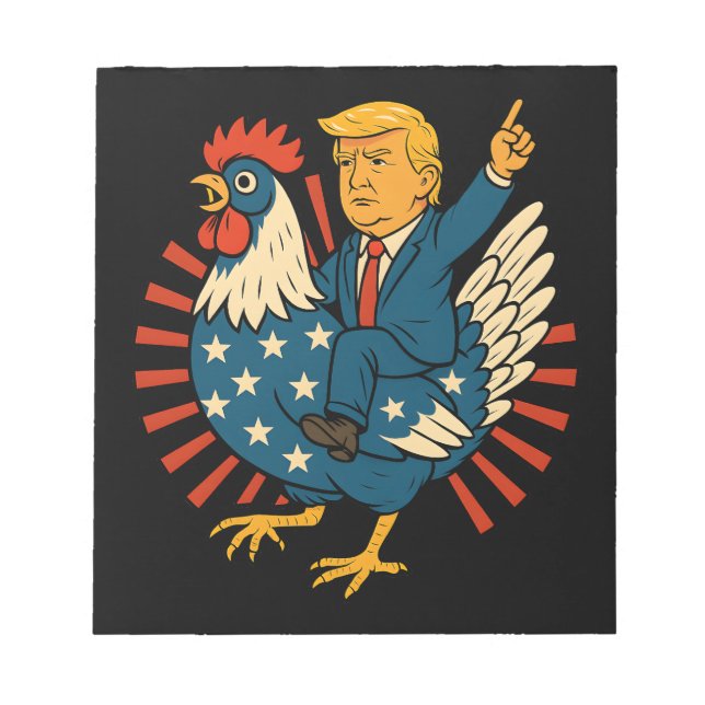 Bloc-note Jockey de poulet Trump Mème amusant (Devant)
