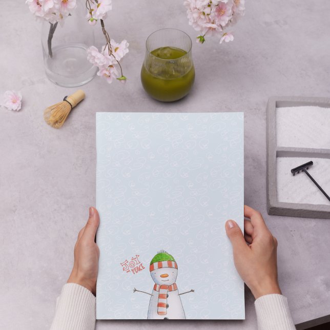 Bloc-note Joie et paix | Noël du mignon Snowman (Créateur téléchargé)