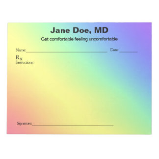 Bloc-note Joke prescription rainbow - 11" x 8.5" Notepad