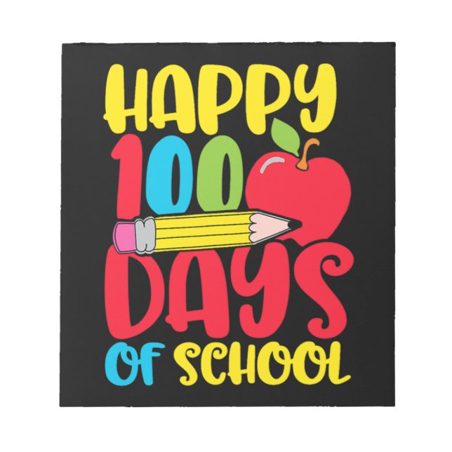 Bloc-note Joli 100 jours heureux d'école pour les enseignant (Devant)
