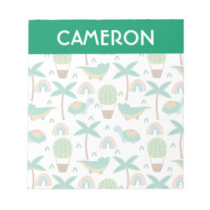 Bloc-note Joli Alligator tortue colorée Motif arc-en-ciel